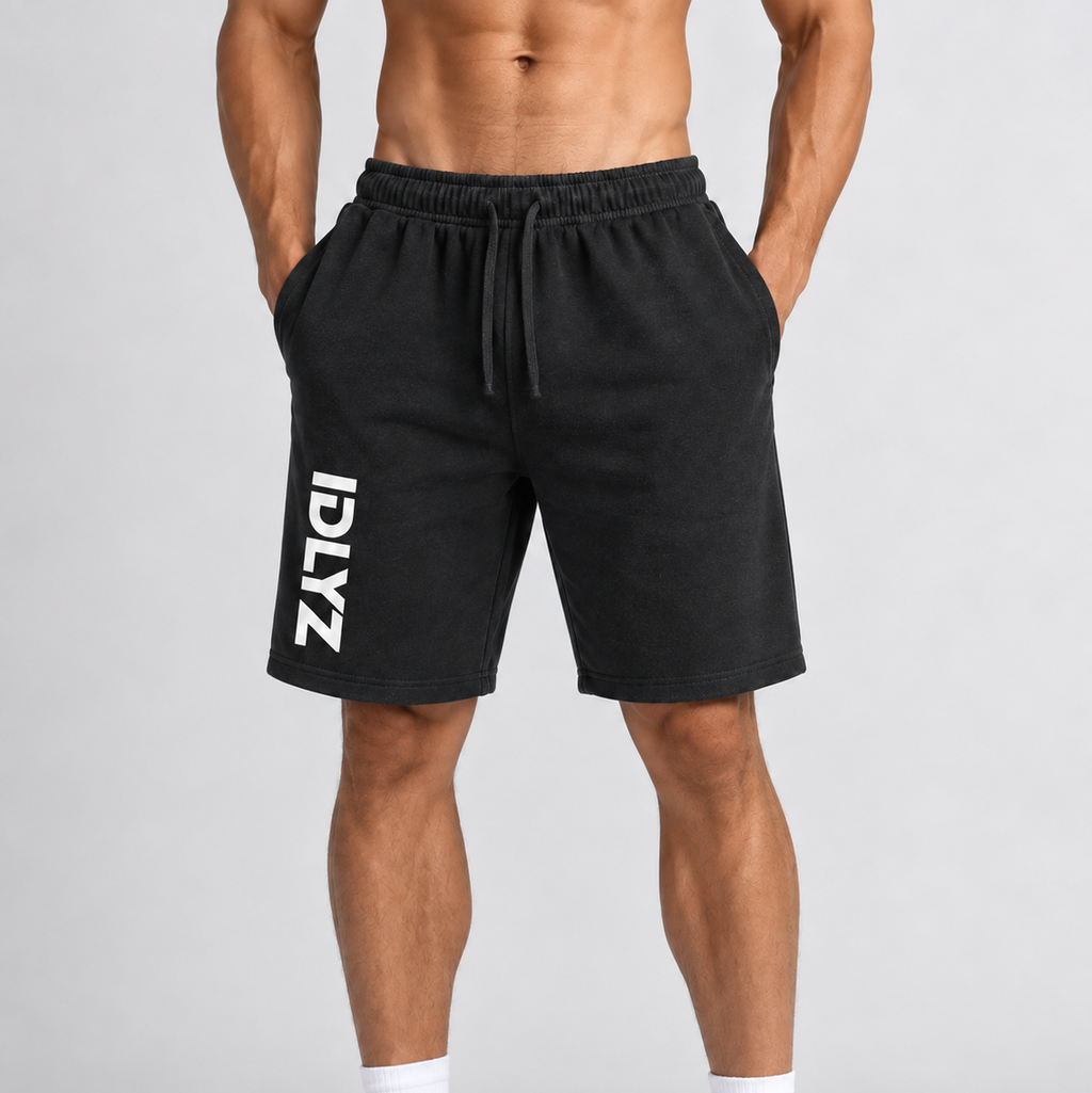 Snow Washed Raw Hem Shorts