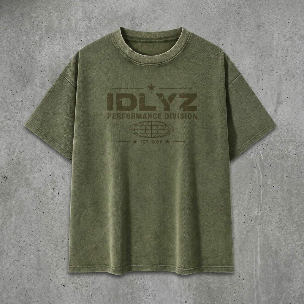 IDLYZ Terrain Waffle Knit T-Shirt (Dark Green Logo)