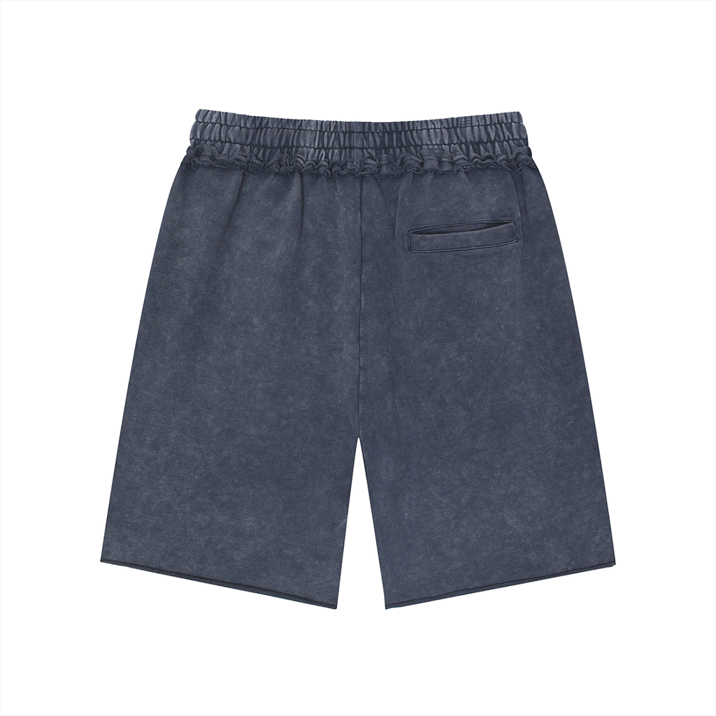 IDLYZ Mineral Wash Raw Edge Shorts