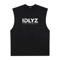 Raw Edge Cotton Tank Top (White Logo)
