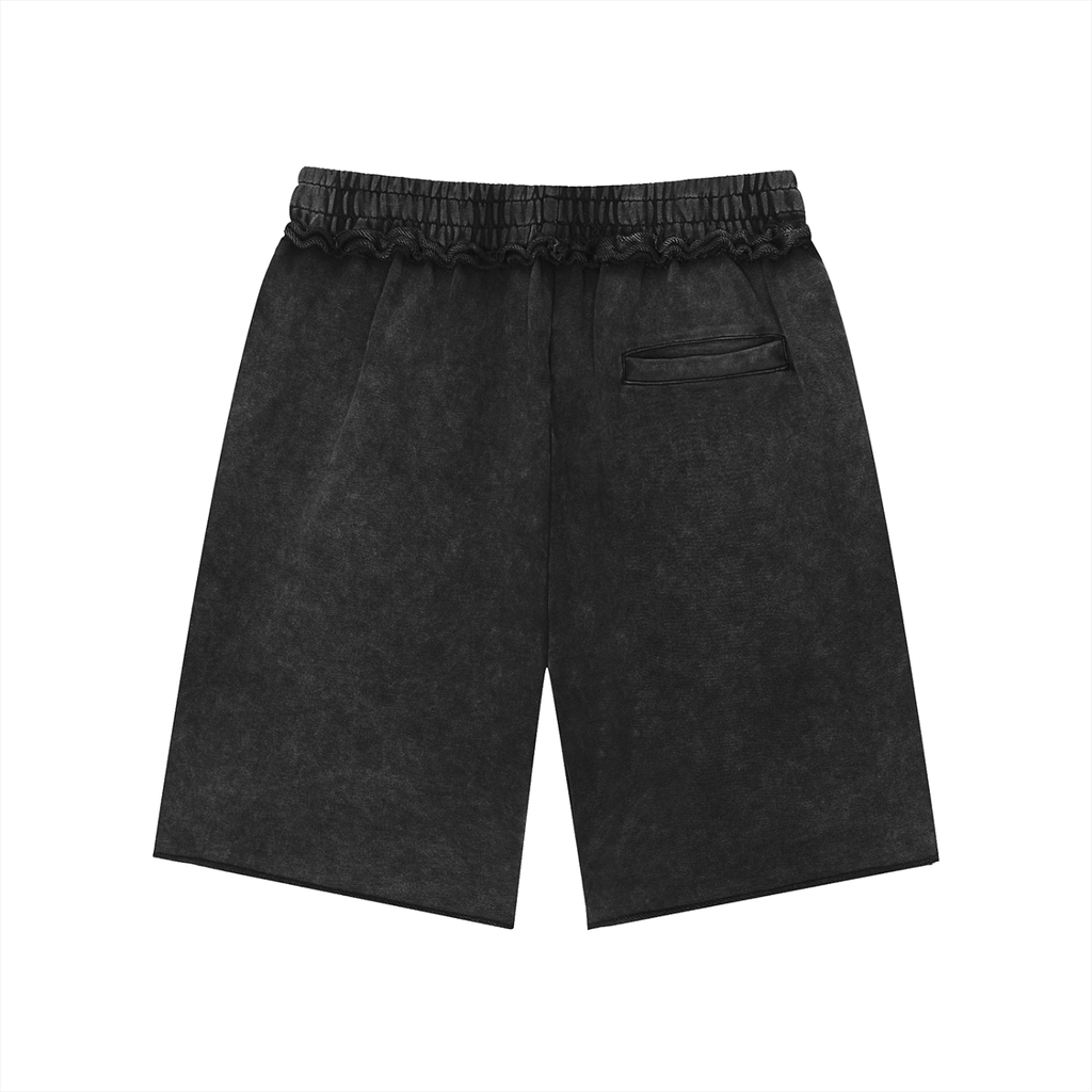 IDLYZ Mineral Wash Raw Edge Shorts