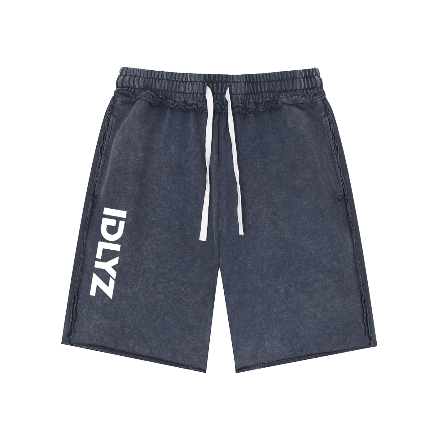 IDLYZ Mineral Wash Raw Edge Shorts
