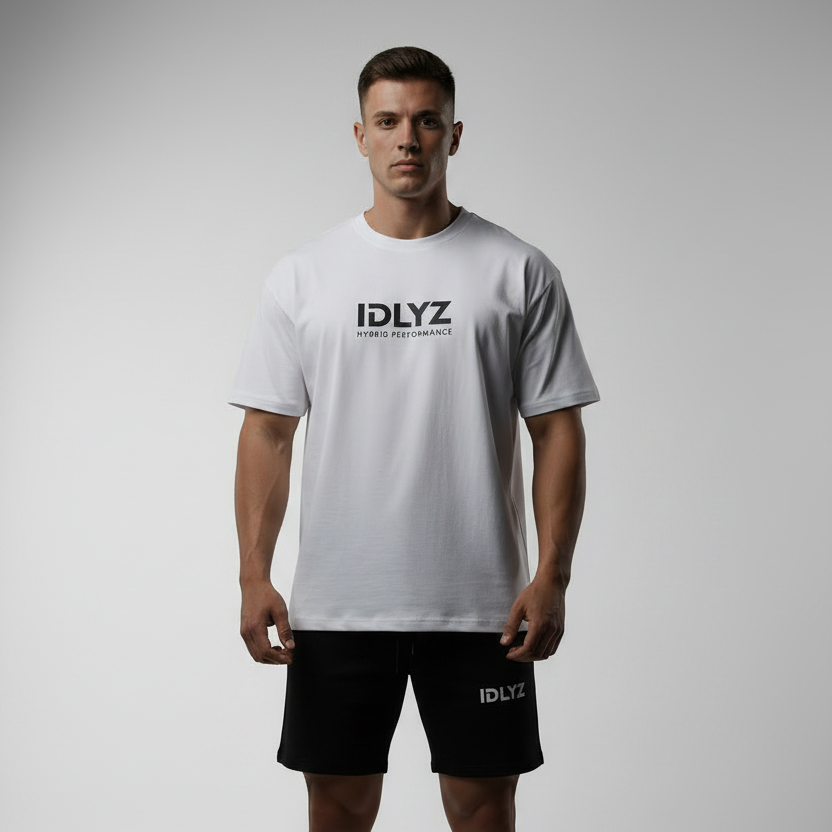 Hybrid Performance Oversized Unisex T-Shirt (white)