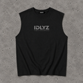 Raw Edge Cotton Tank Top (Grey logo)(3 colours)