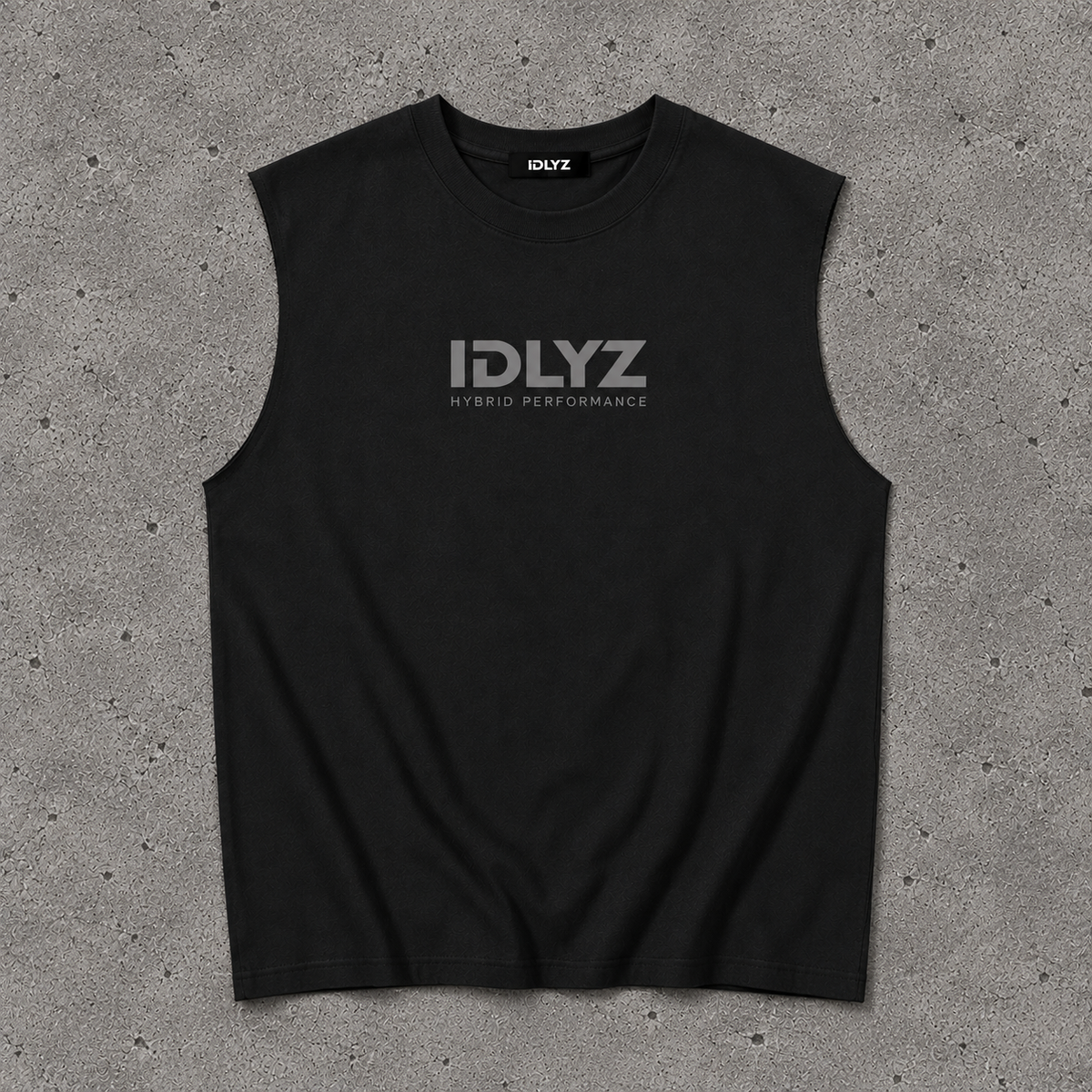 Raw Edge Cotton Tank Top (Grey logo)(3 colours)