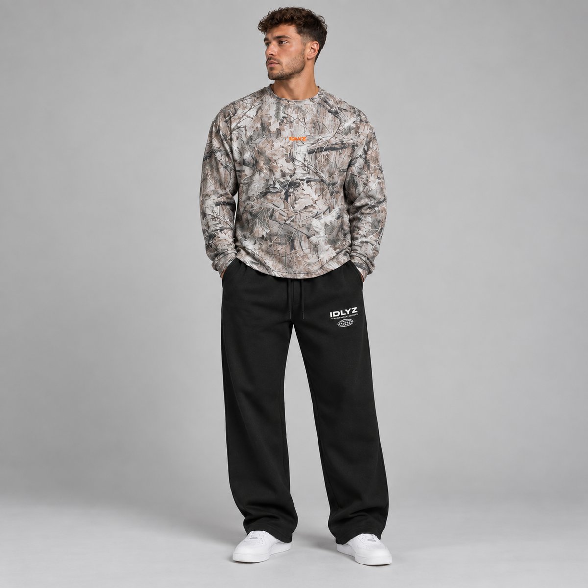 IDLYZ Tree Camo Waffle Long Sleeve (Boxy Fit)