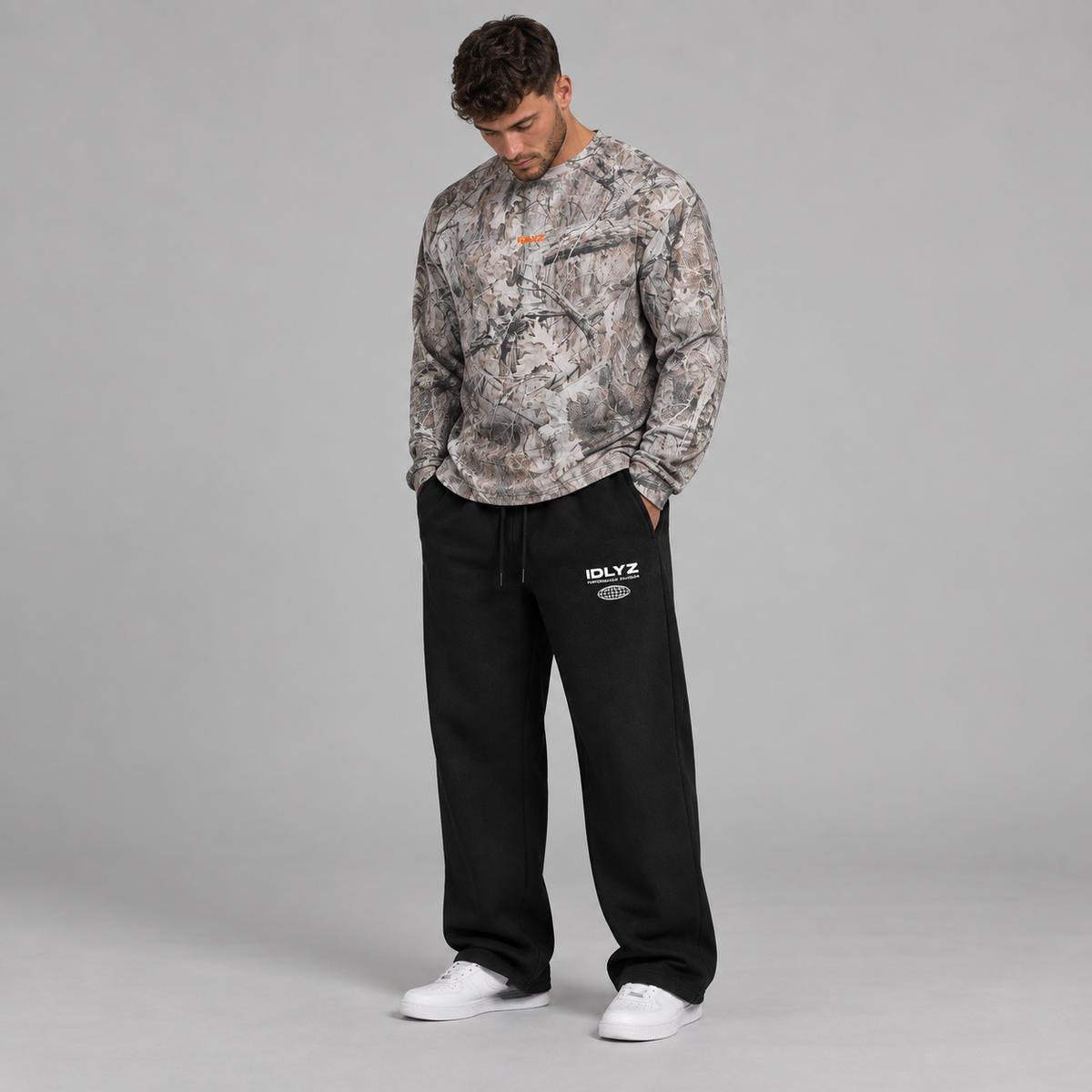 IDLYZ Tree Camo Waffle Long Sleeve (Boxy Fit)
