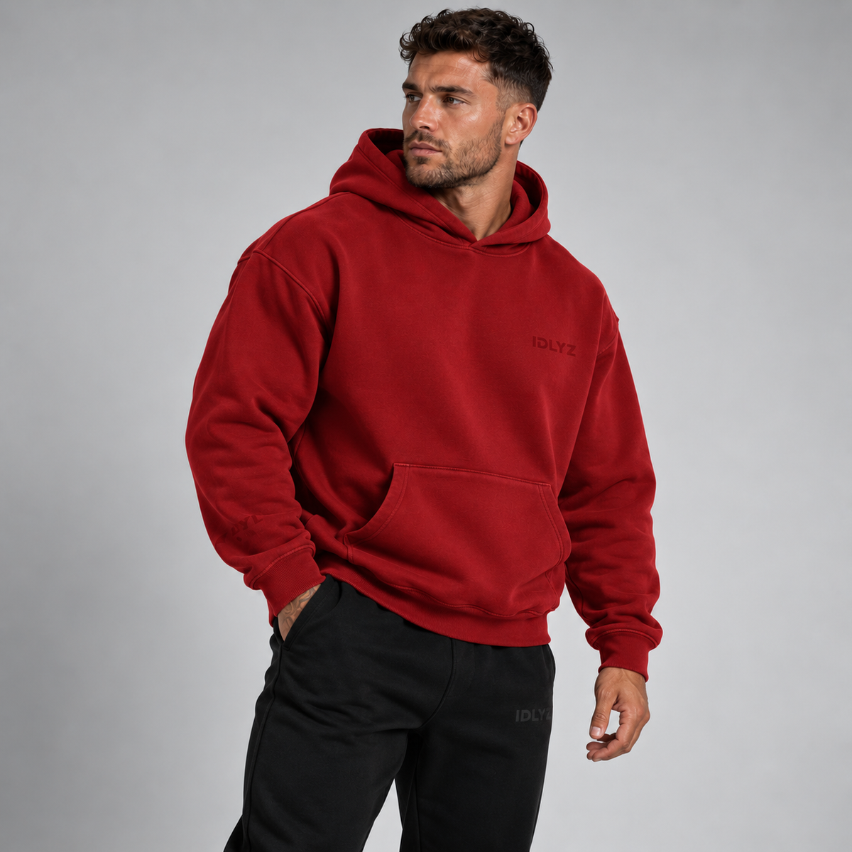 IDLYZ Crest Hoodie — Red