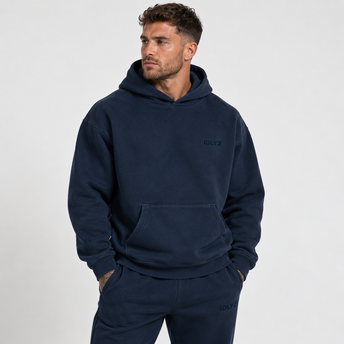 IDLYZ Crest Hoodie — Navy