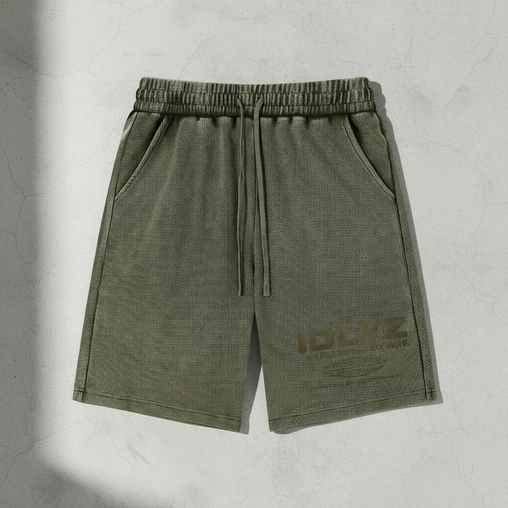 Mineral Wash Waffle Knit Shorts