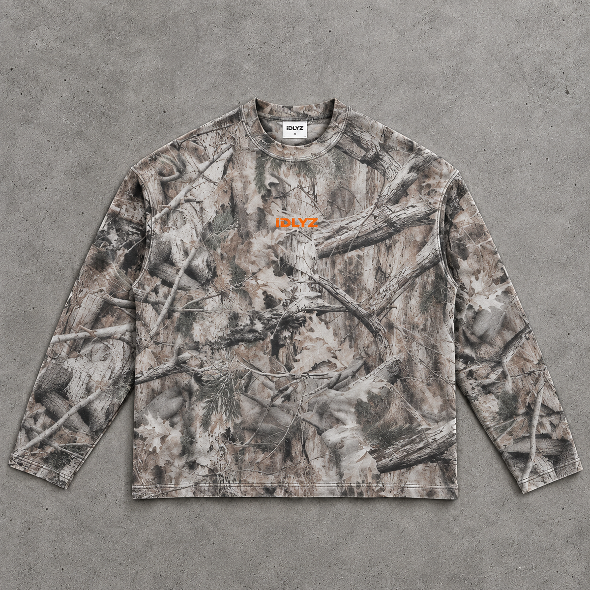 IDLYZ Tree Camo Waffle Long Sleeve (Boxy Fit)