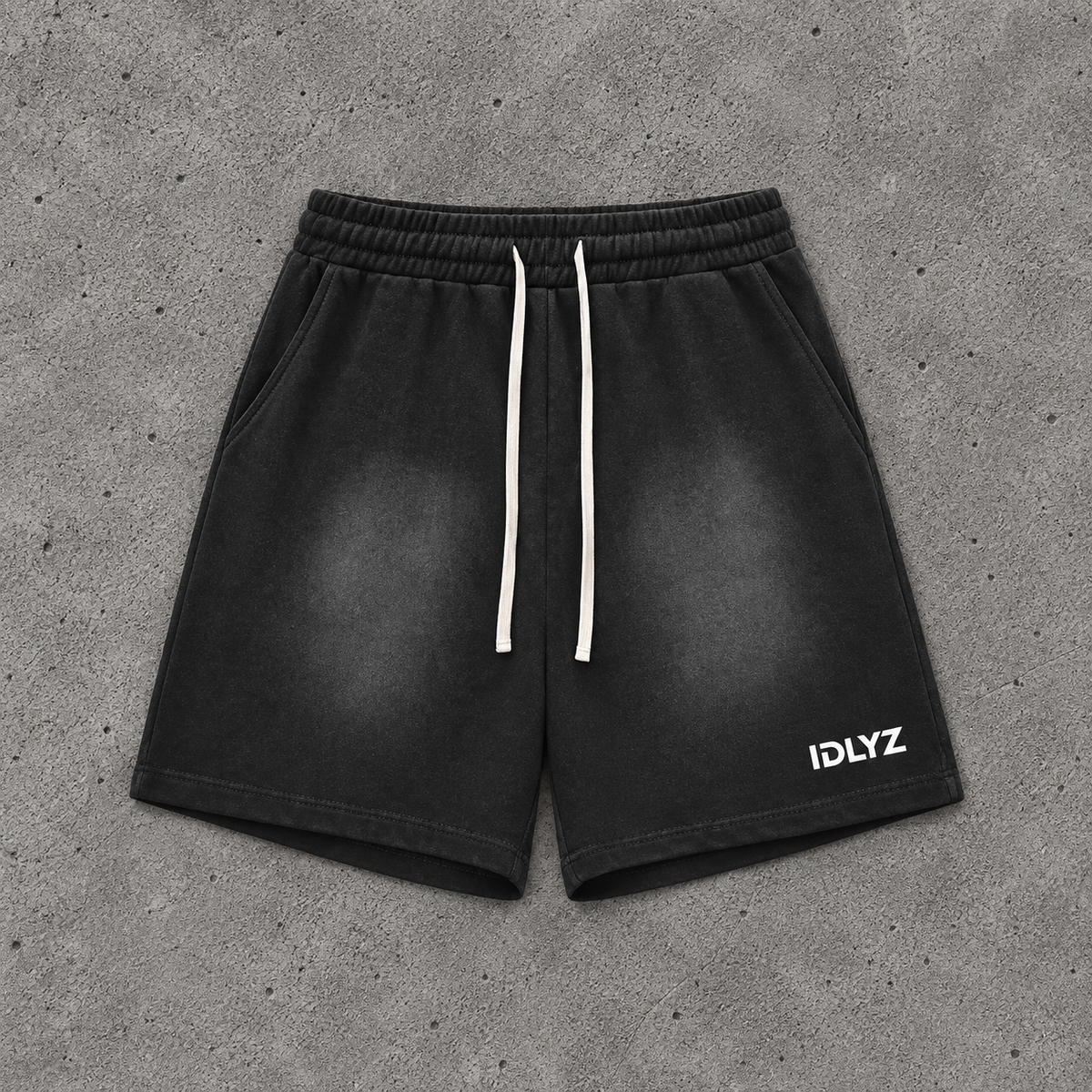IDLYZ Sun Fade Raw Hem Shorts