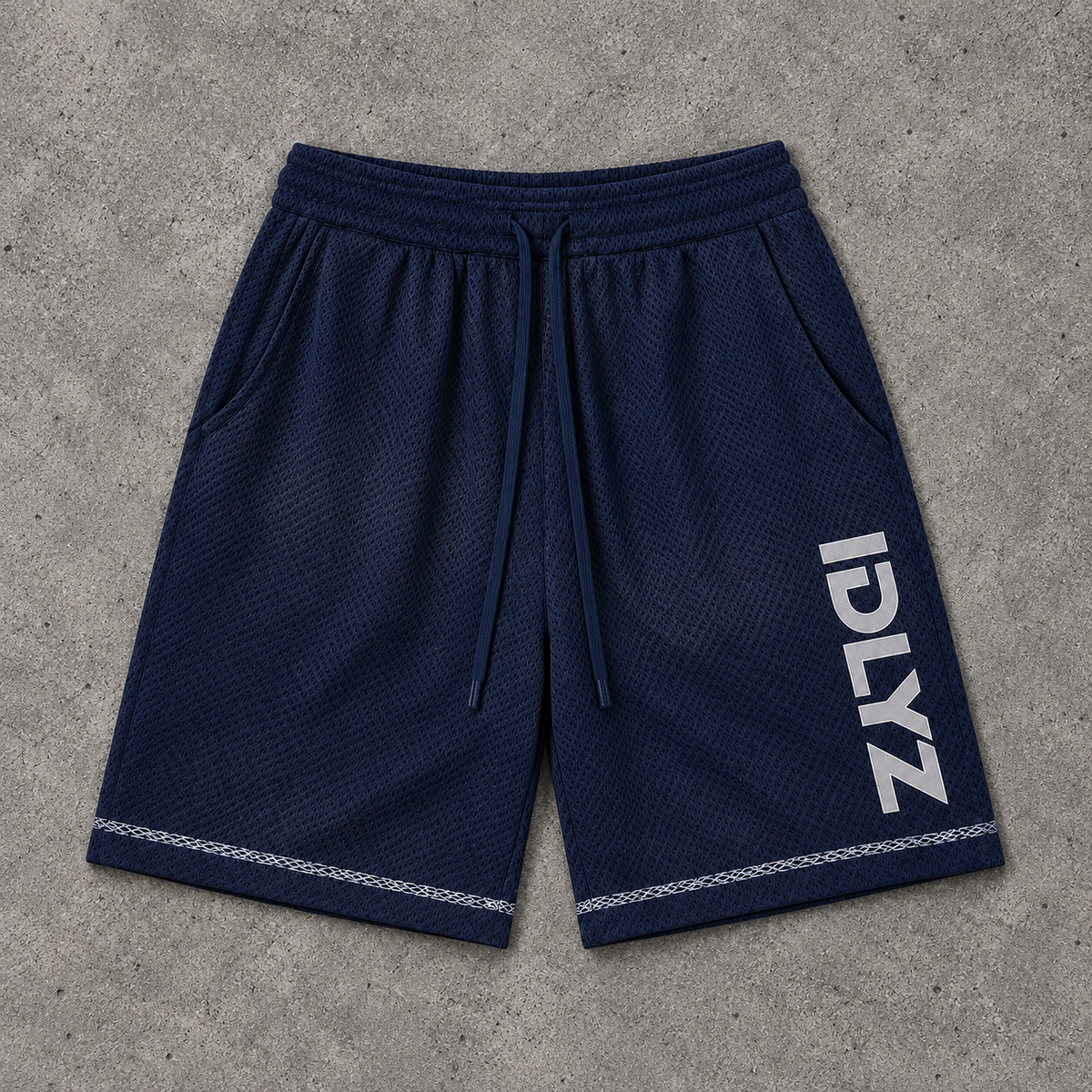 IDLYZ Sunfade Waffle Raw Hem Shorts