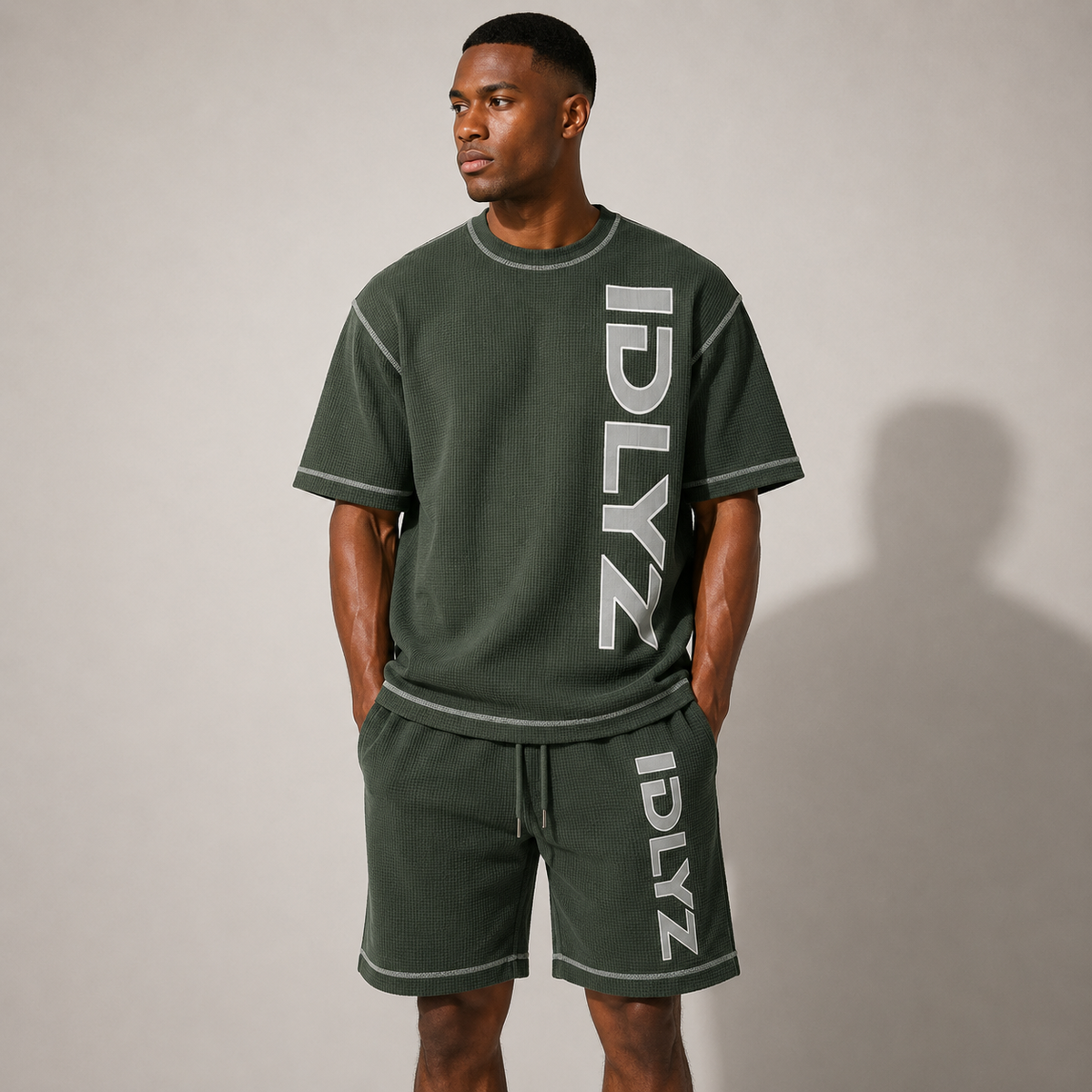 IDLYZ Sun fade Waffle T-Shirt (3 colours)