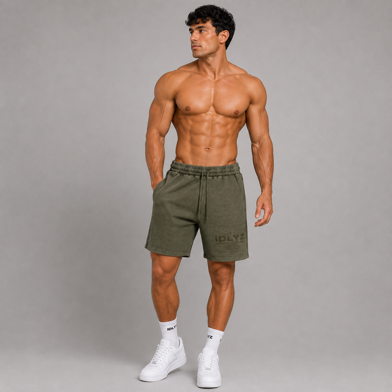Mineral Wash Waffle Knit Shorts