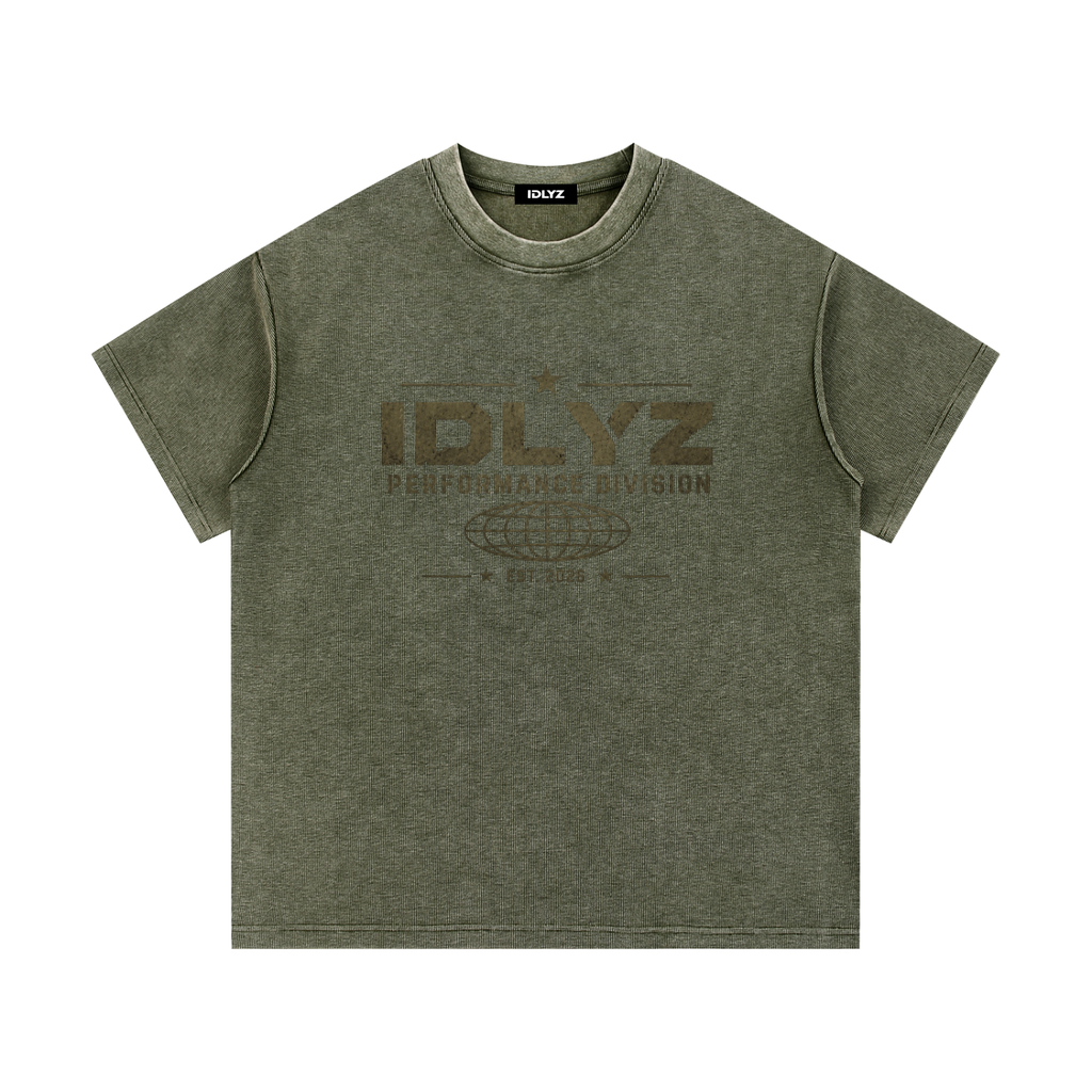 IDLYZ Terrain Waffle Knit T-Shirt (Dark Green Logo)
