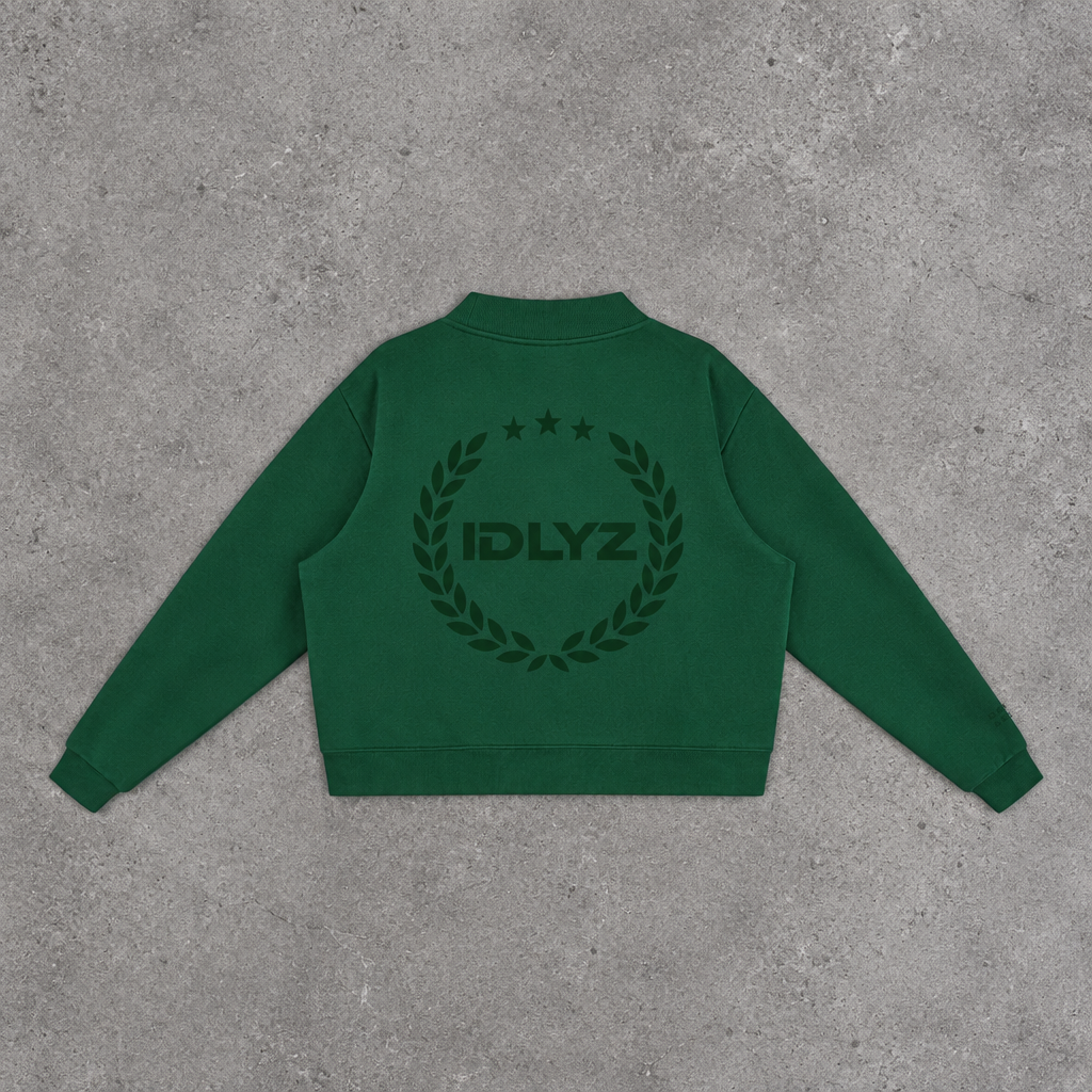 IDLYZ Essential Mock Neck Sweatshirt - Green