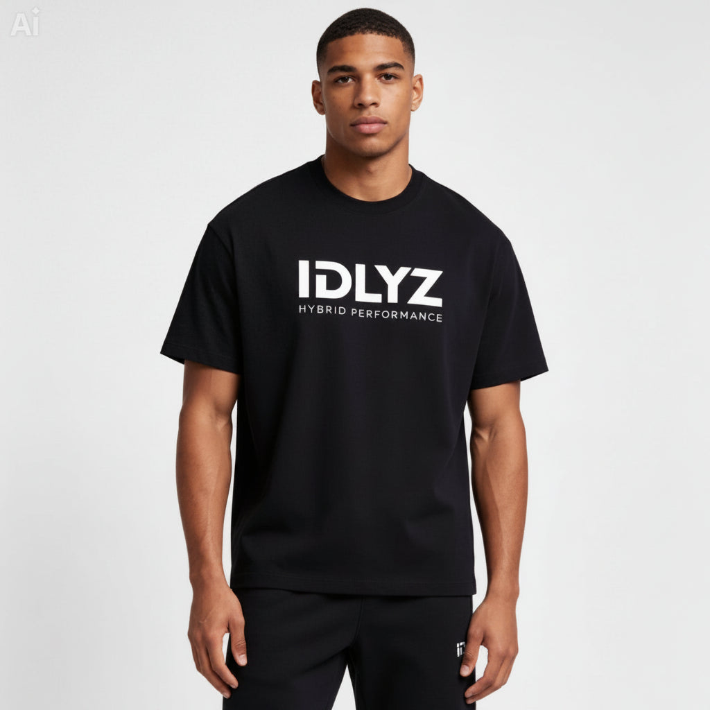 Hybrid Performance Unisex Oversized T-Shirt (black)