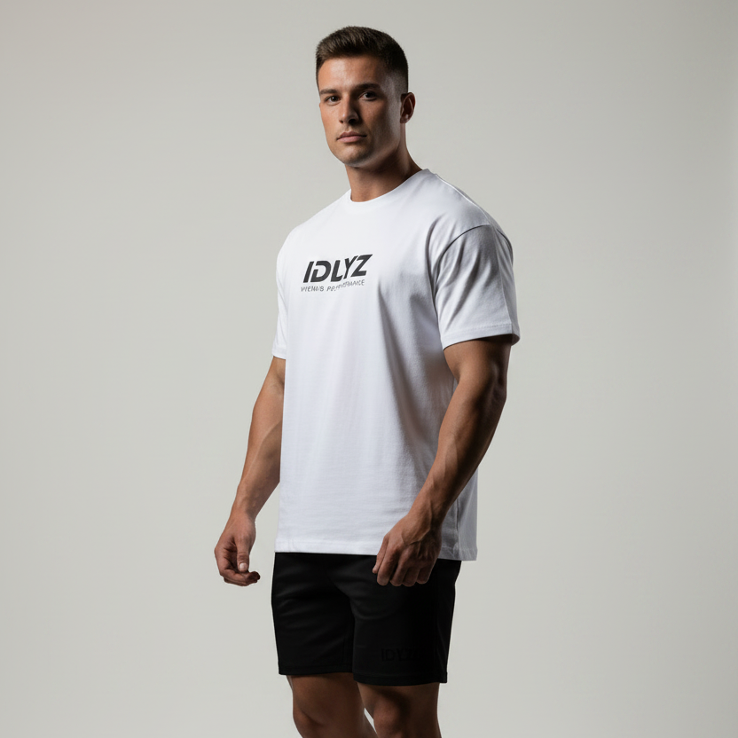 Hybrid Performance Oversized Unisex T-Shirt (white)