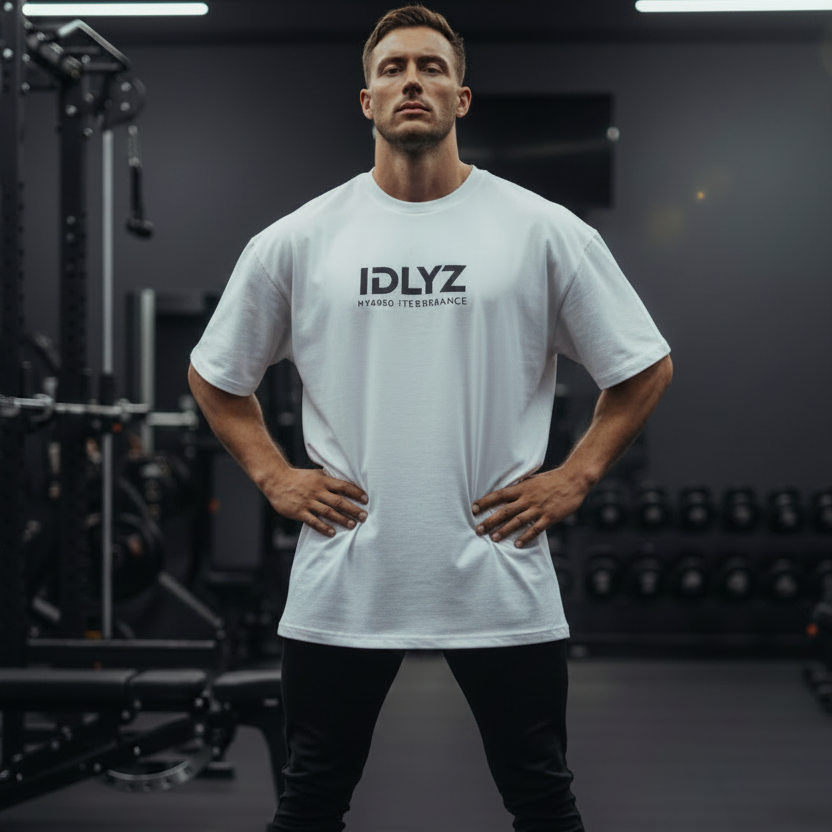 Hybrid Performance Oversized Unisex T-Shirt (white)