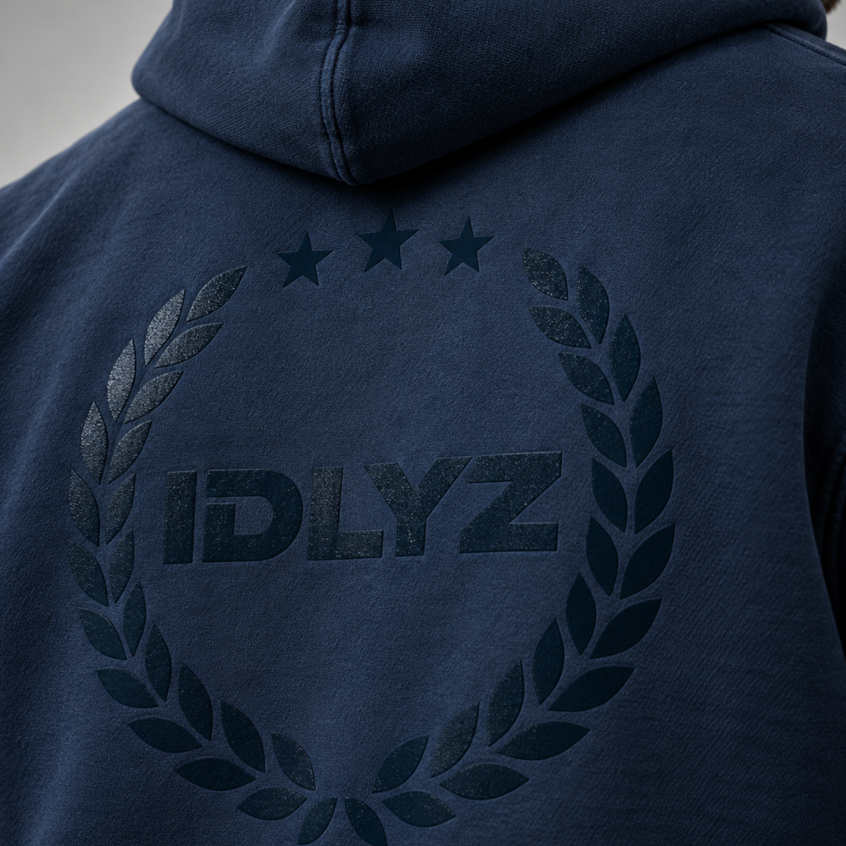 IDLYZ Crest Hoodie — Navy
