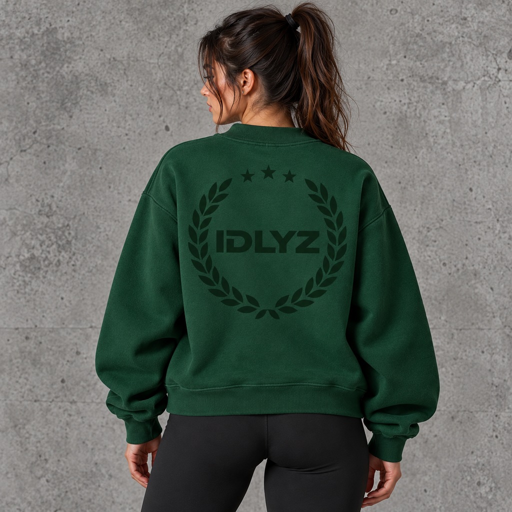 IDLYZ Essential Mock Neck Sweatshirt - Green