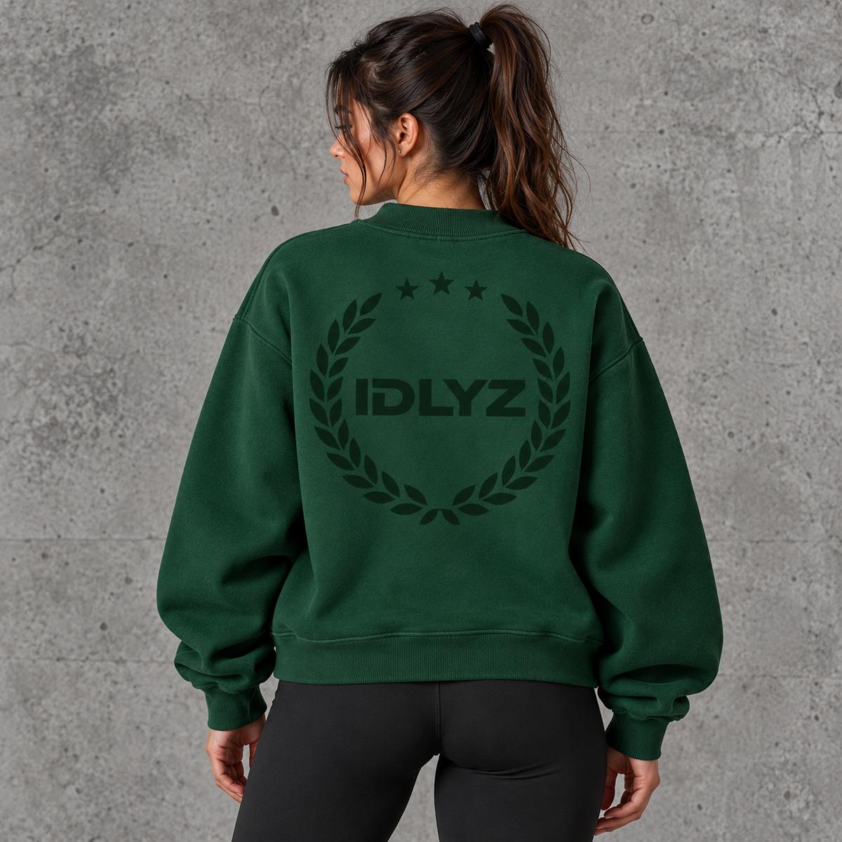 IDLYZ Essential Mock Neck Sweatshirt - Green