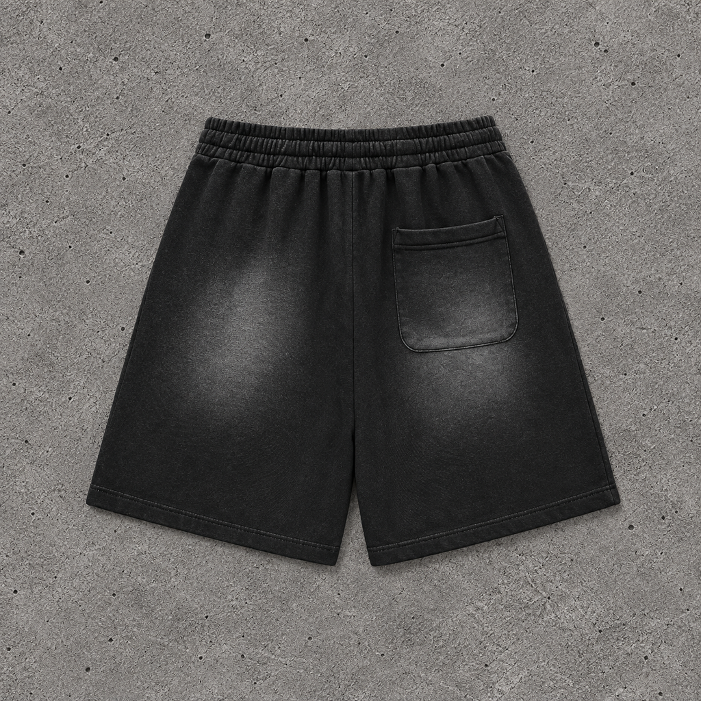 IDLYZ Sun Fade Raw Hem Shorts