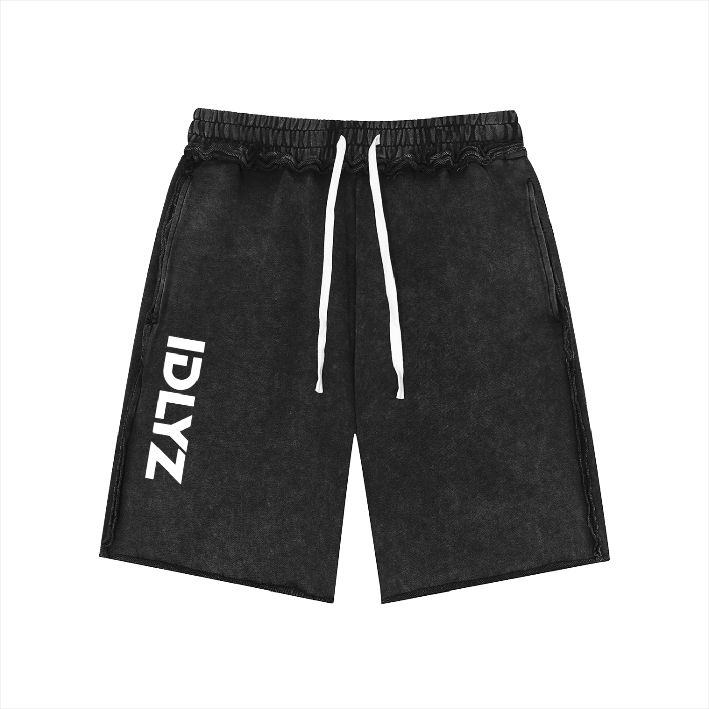 IDLYZ Mineral Wash Raw Edge Shorts