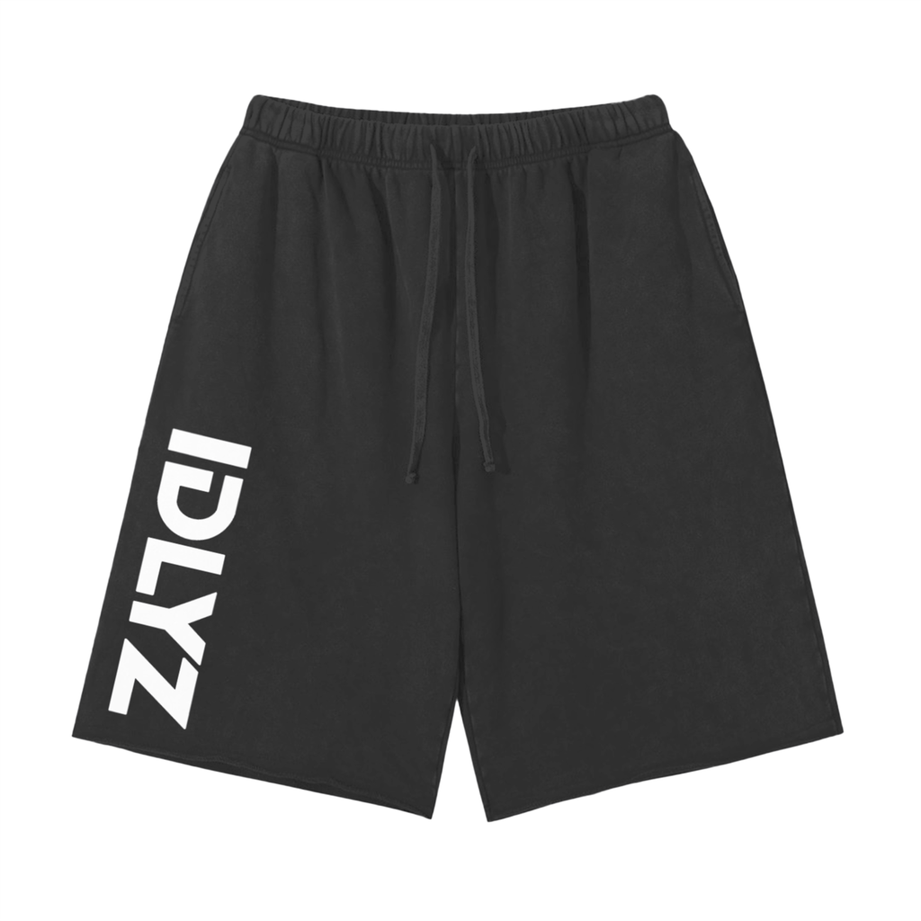 Snow Washed Raw Hem Shorts
