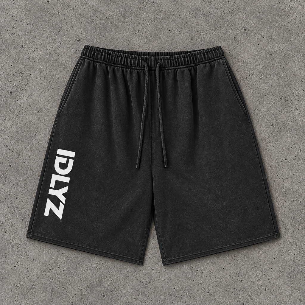 Snow Washed Raw Hem Shorts
