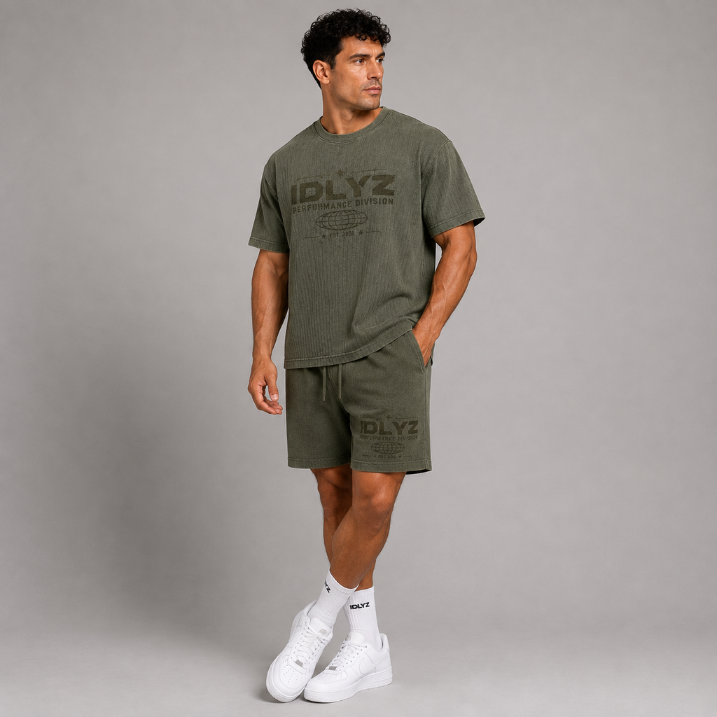 Mineral Wash Waffle Knit Shorts