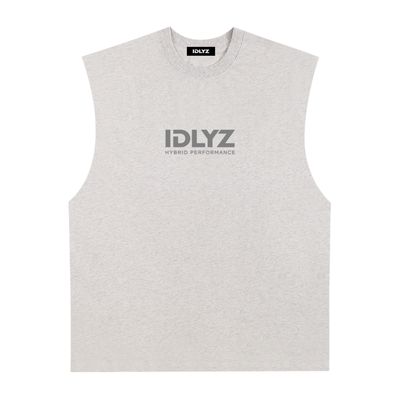 Raw Edge Cotton Tank Top (Grey logo)