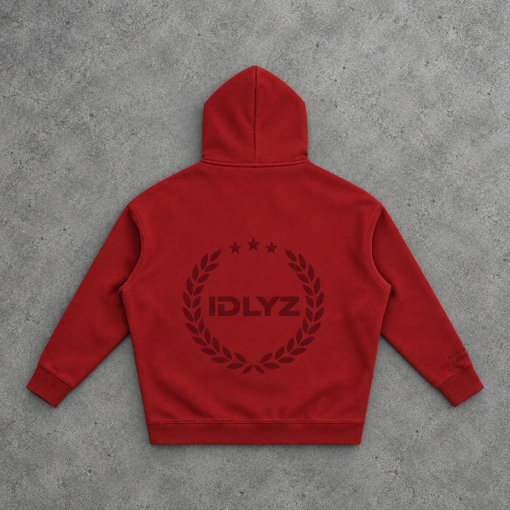 IDLYZ Crest Hoodie — Red