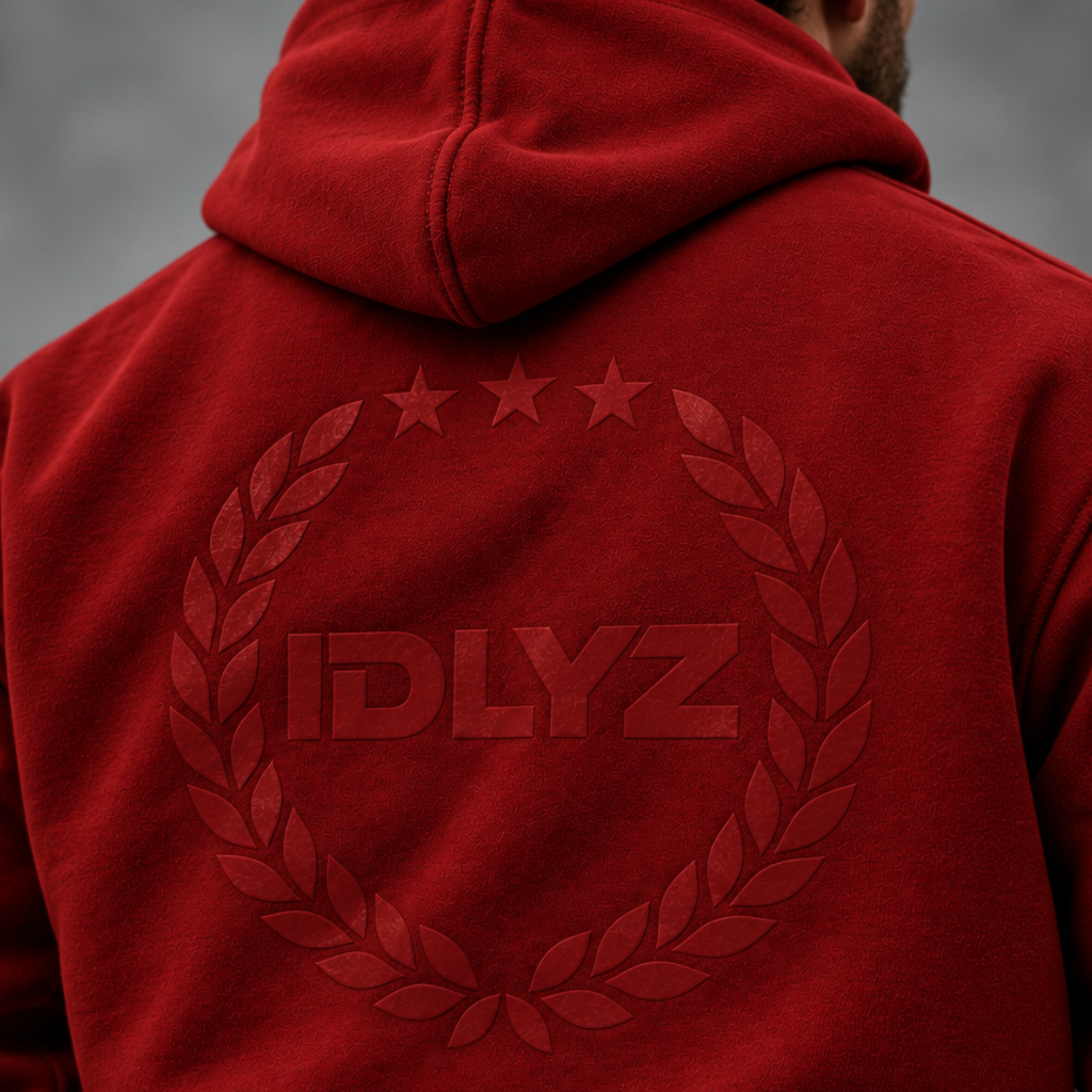 IDLYZ Crest Hoodie — Red