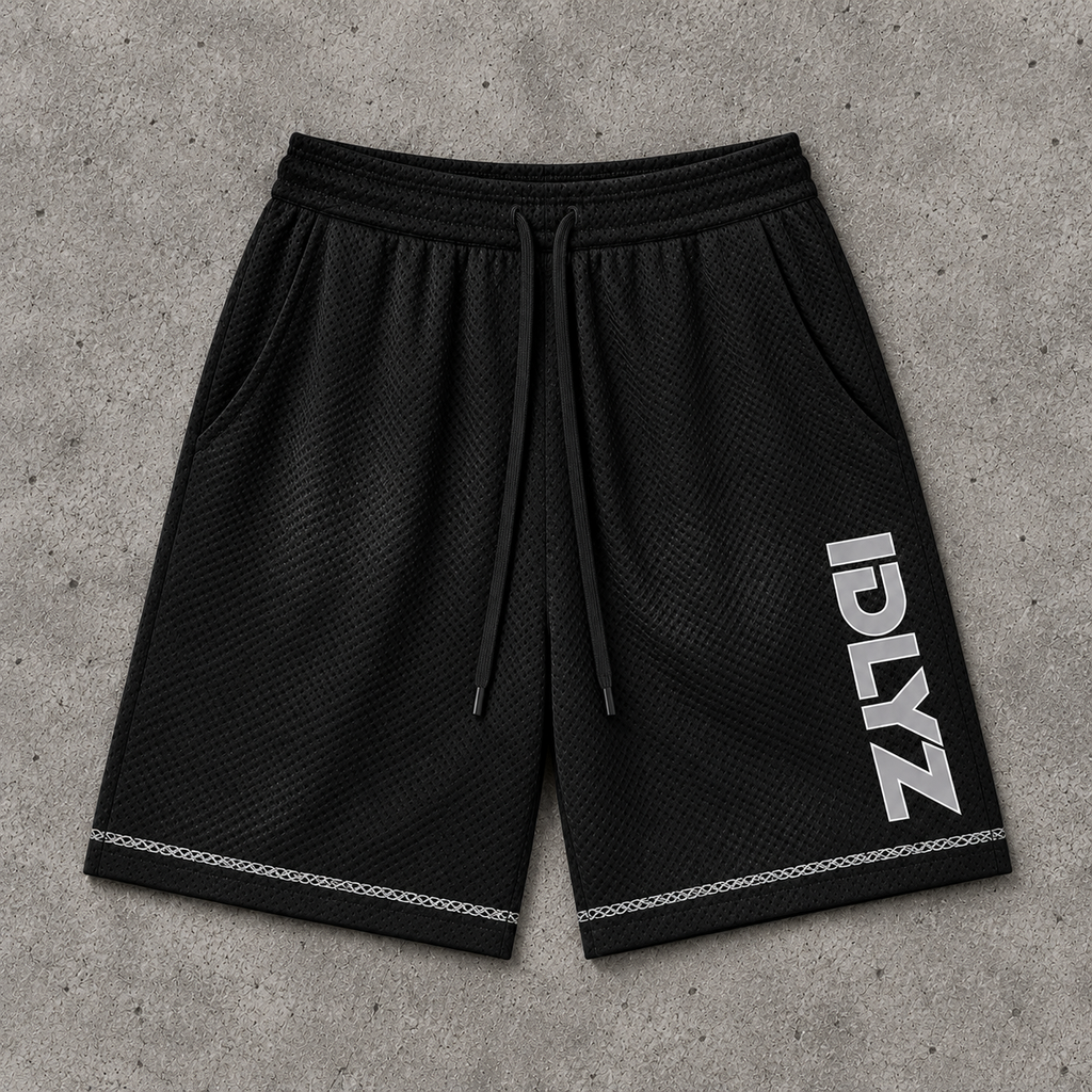 IDLYZ Sunfade Waffle Raw Hem Shorts