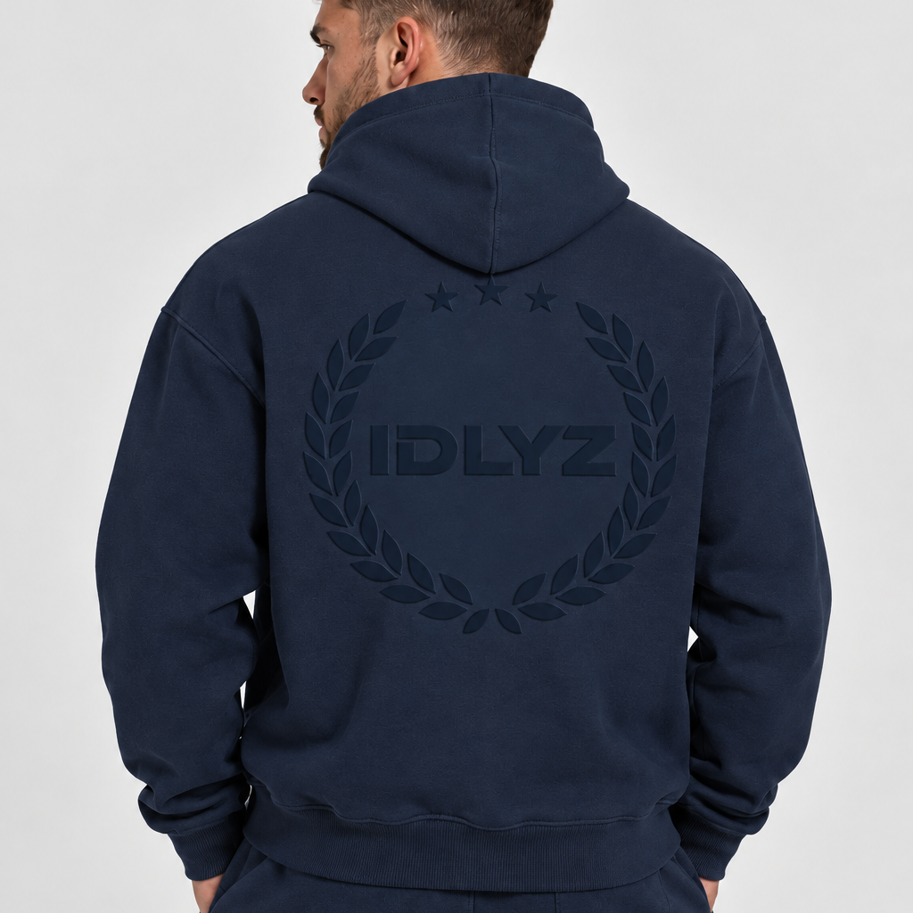 IDLYZ Crest Hoodie — Navy