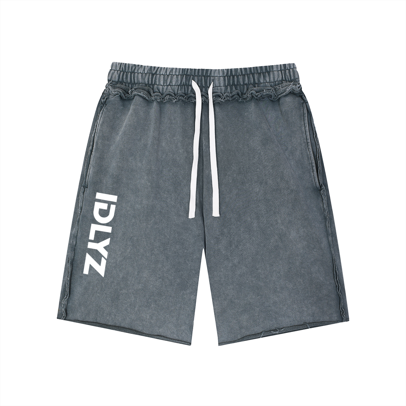 IDLYZ Mineral Wash Raw Edge Shorts