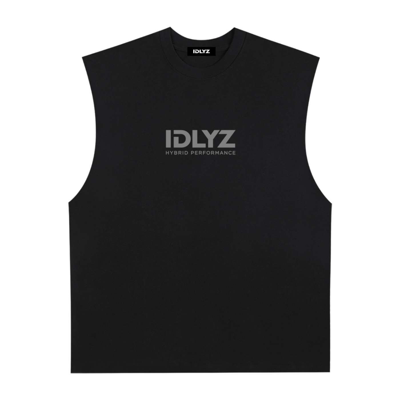 Raw Edge Cotton Tank Top (Grey logo)