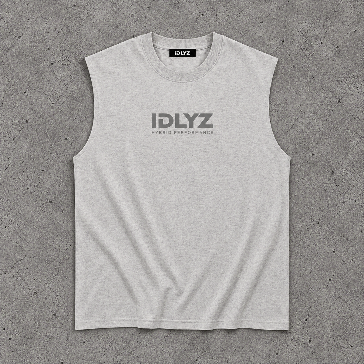 Raw Edge Cotton Tank Top (Grey logo)(3 colours)