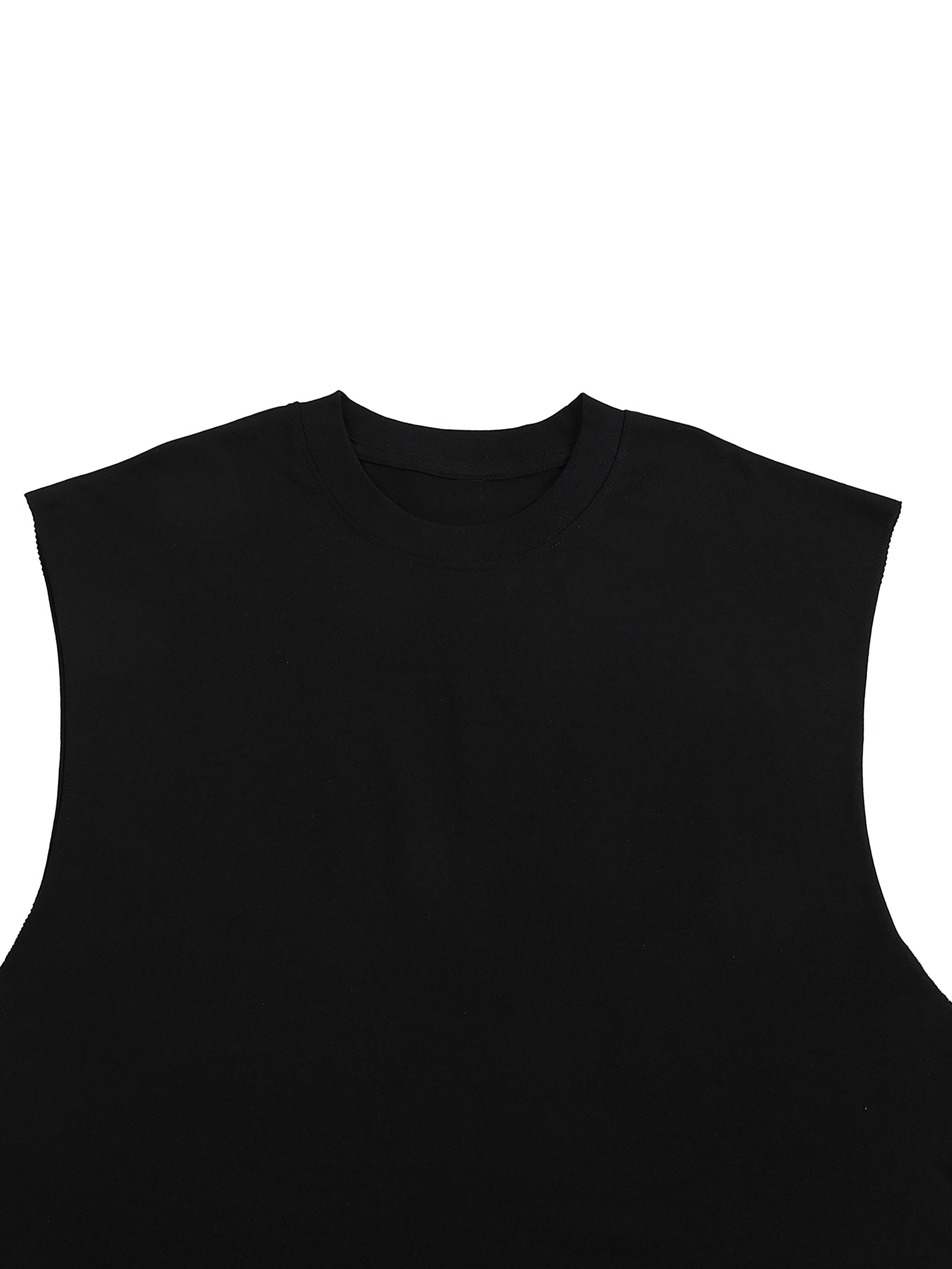 Raw Edge Cotton Tank Top (Grey logo)