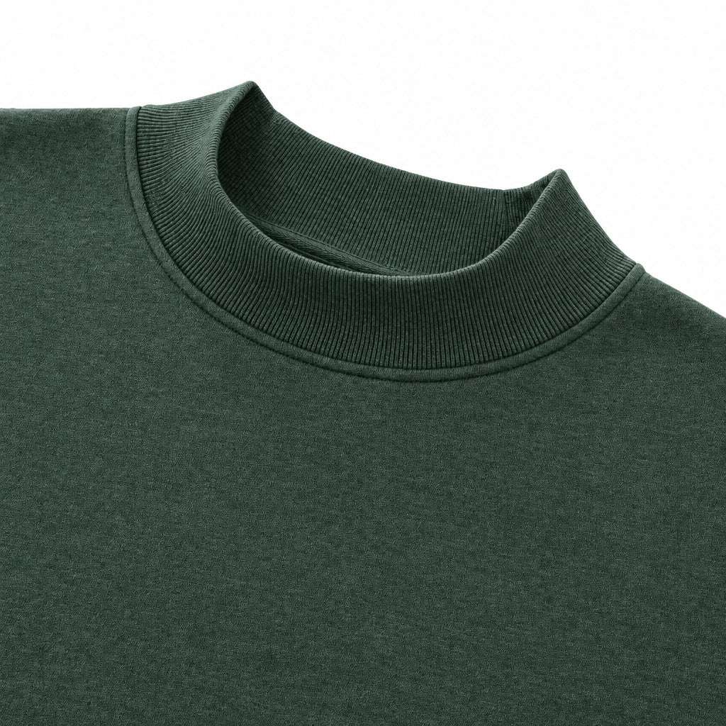 IDLYZ Essential Mock Neck Sweatshirt - Green