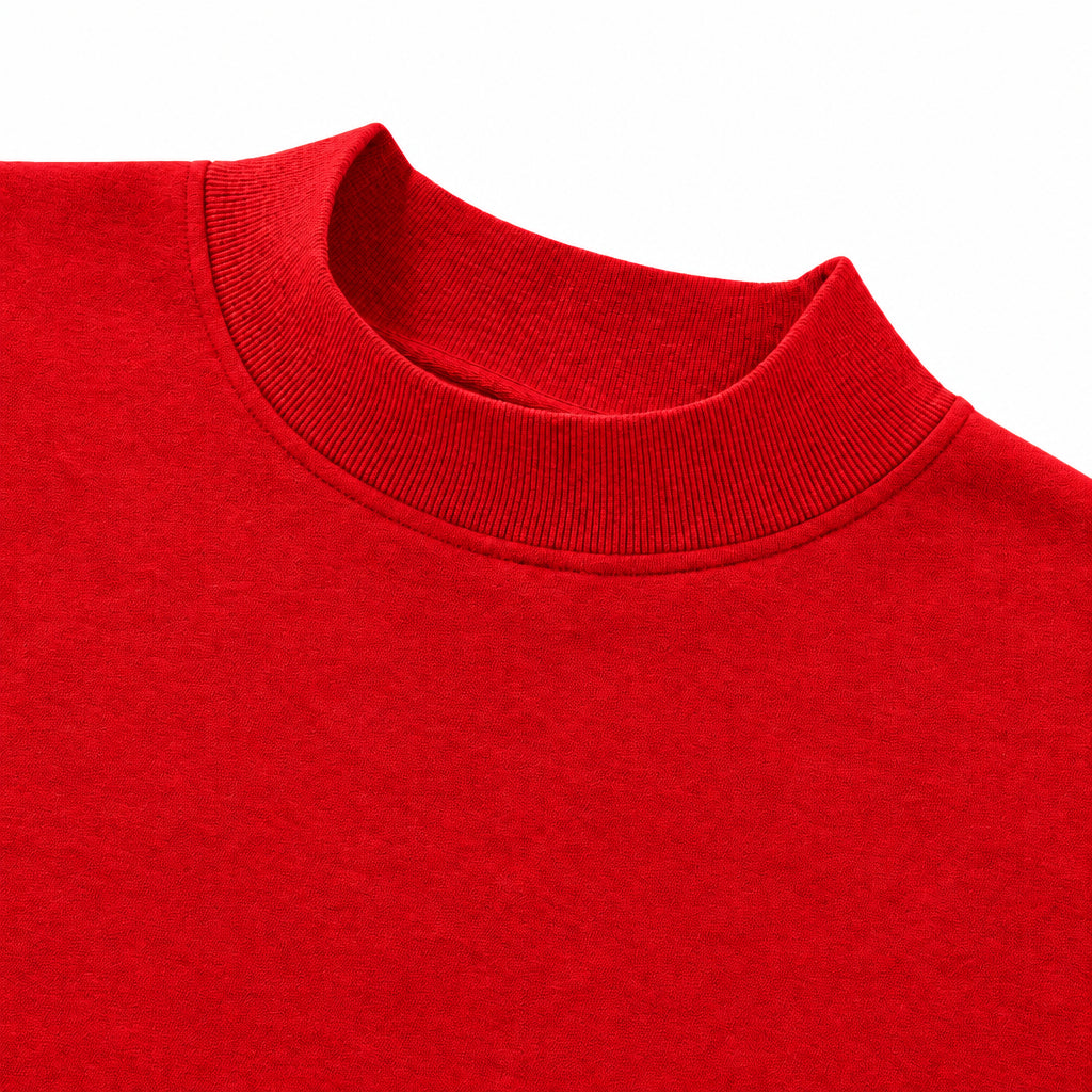 IDLYZ Essential Mock Neck Sweatshirt - Red