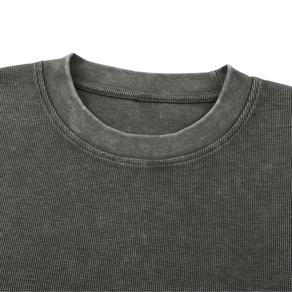 IDLYZ Terrain Waffle Tee Knit T-Shirt (Orange Logo)