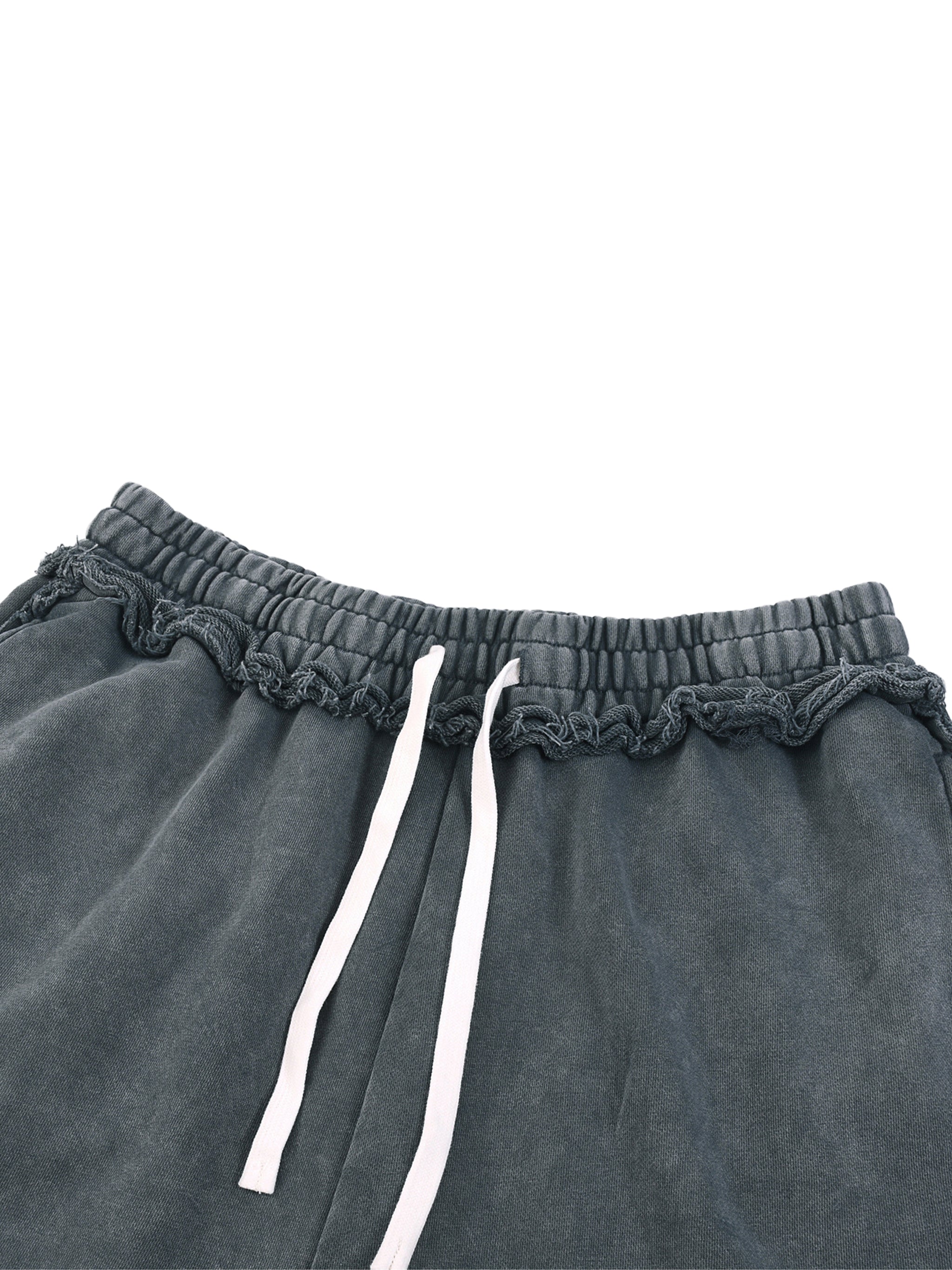 IDLYZ Mineral Wash Raw Edge Shorts