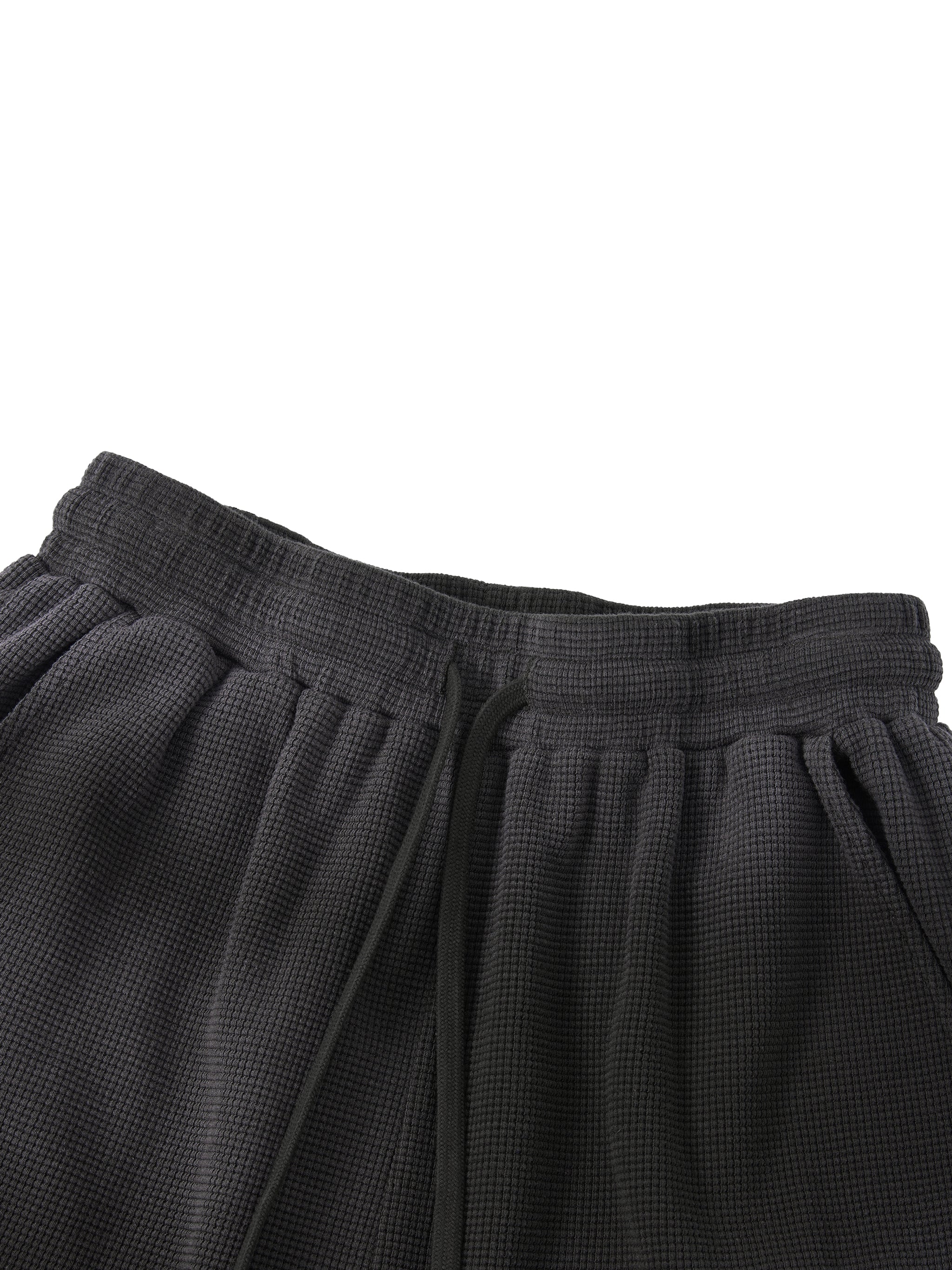 IDLYZ Sunfade Waffle Raw Hem Shorts