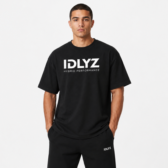 Hybrid Performance Unisex Oversized T-Shirt (black)