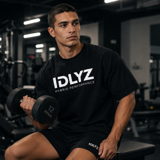 Hybrid Performance Unisex Oversized T-Shirt (black)