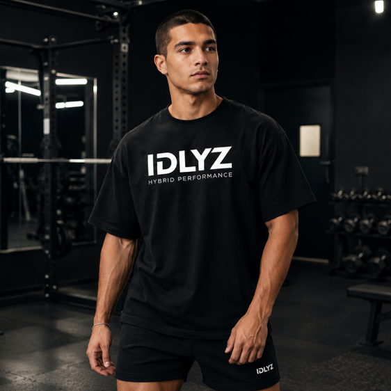 Hybrid Performance Unisex Oversized T-Shirt (black)